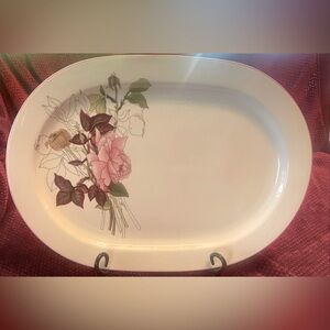 Watercolors Block Spal Western Rose Platter by Mary Lou Goertzen.